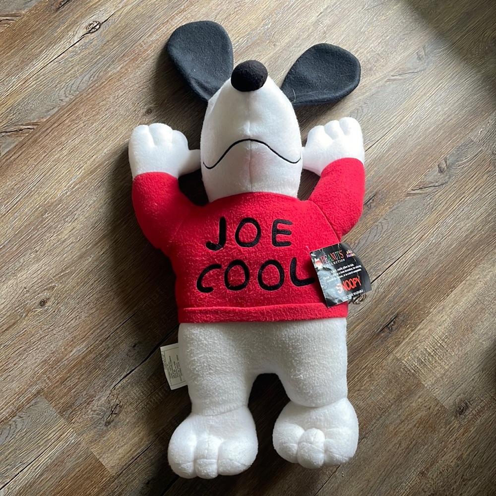 🐾 Vintage Peanuts Snoopy Joe Cool Pillow Buddy Plush 18” Red Sweater